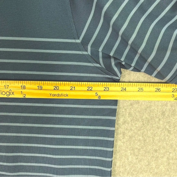 FootJoy FJ Shirt Mens Large Golf Polo Breton Stripe Short Sleeves Active Blue - Picture 13 of 13